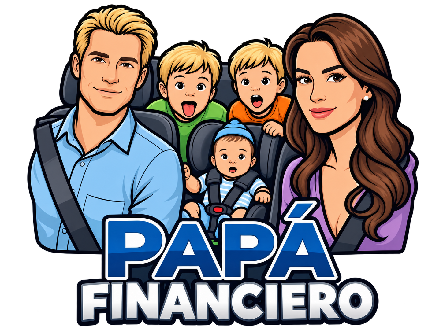 Ilustración de la familia de Papá Financiero